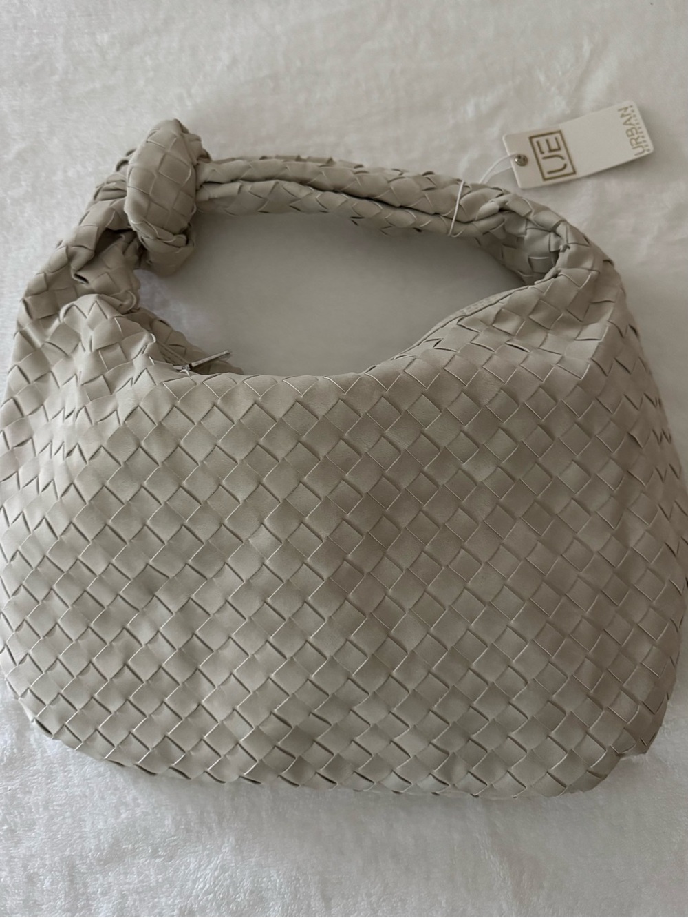 NWT Urban Expressions Woven Hobo Shoulder Bag - Bone